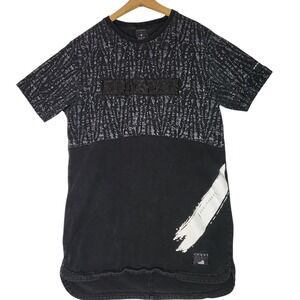 Krome Mens SPLY-327 Take It Yeezy Graphic T-Shirt Black Zebra Longline Small